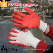 SRSAFETY 13g safety gloves with red latex work glove/garden work gloves/safety gloves